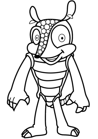 Cartoon Armadillo Coloring Page